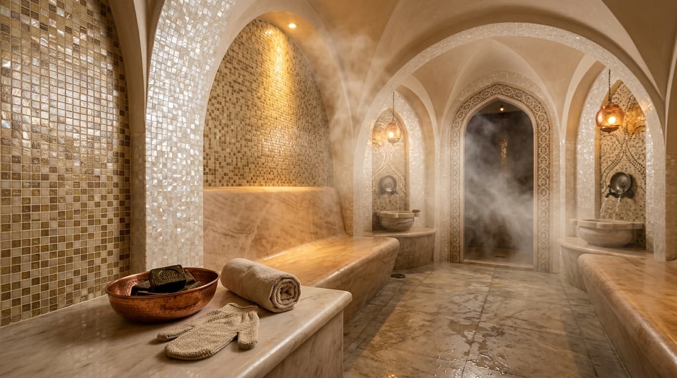 Hammam et spa privatif haut de gamme à Nîmes avec vapeurs apaisantes et mosaïques