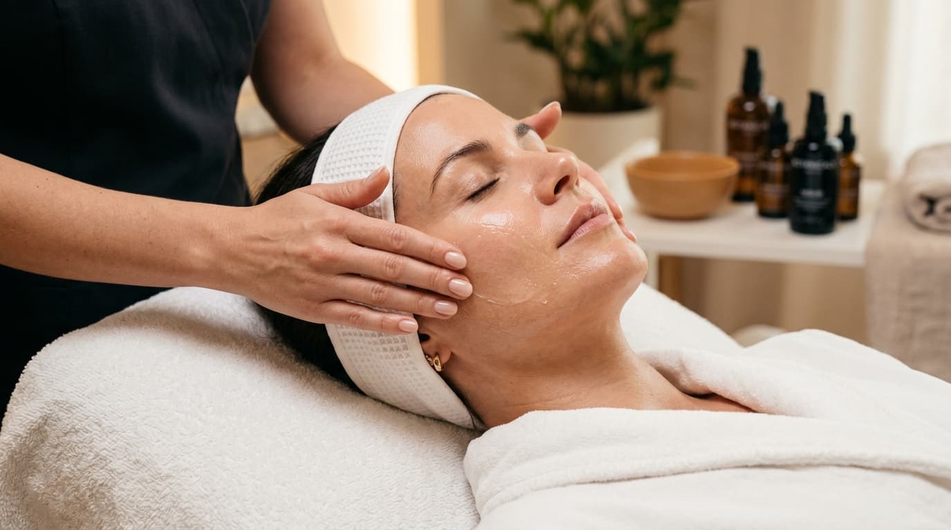 Soin du visage relaxant et sensoriel prodigué à l'Institut & Spa de Nîmes